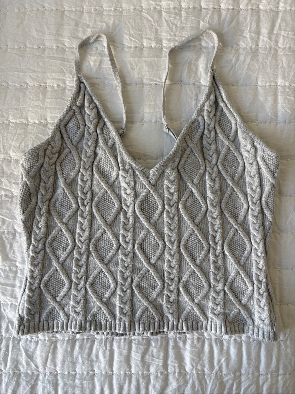 SKIMS Cream Cable-Knit V-Neck Camisole